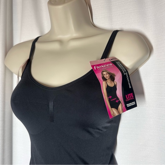NEW MAIDENFORM FLEXEES FITSENSE ALL-IN-ONE SHAPING Shapeware BODYBRIEFER Black L - Picture 2 of 7